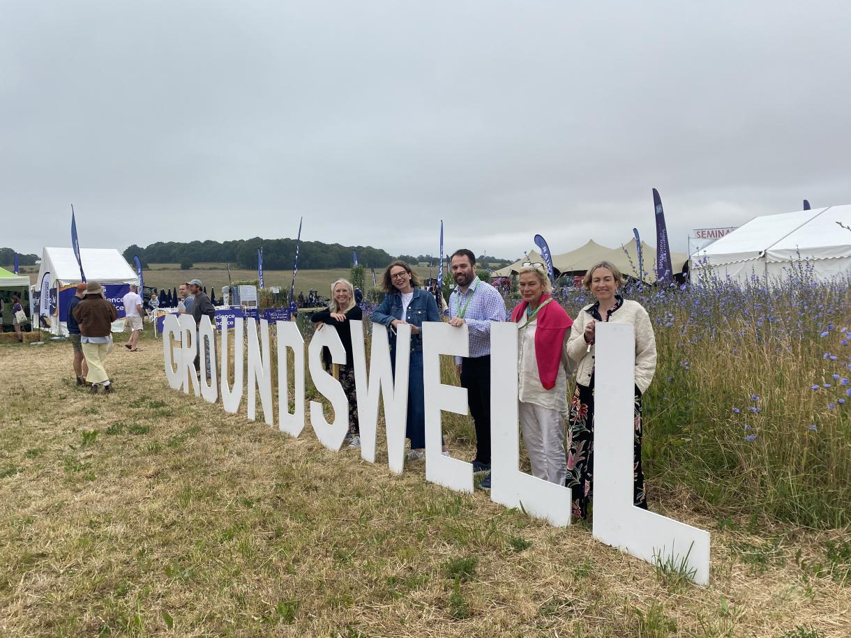 APPG members by Groundswell sign
